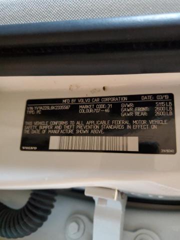 2019 VOLVO V60 T6 INS YV1A22SL6K2335587