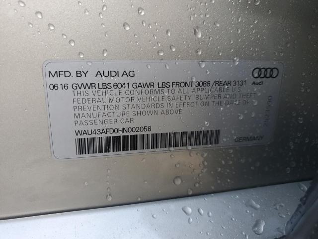 2017 AUDI A8 L QUATT WAU43AFD0HN002058