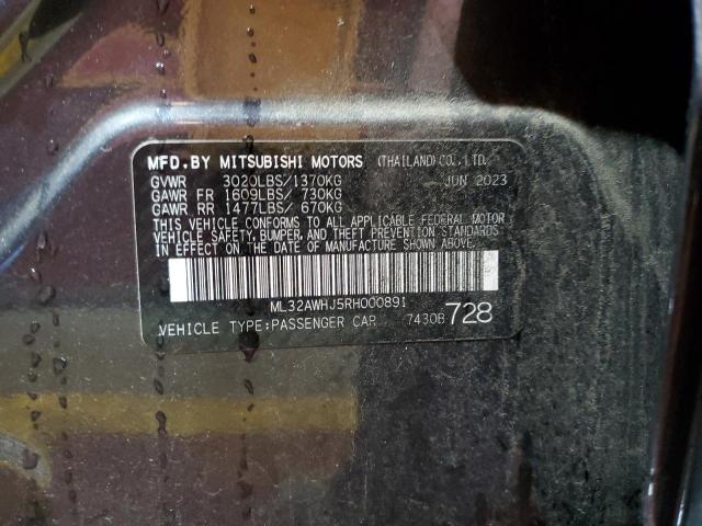 2024 MITSUBISHI MIRAGE SE ML32AWHJ5RH000891