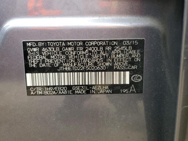 2015 LEXUS IS 350 JTHBE1D22F5020630