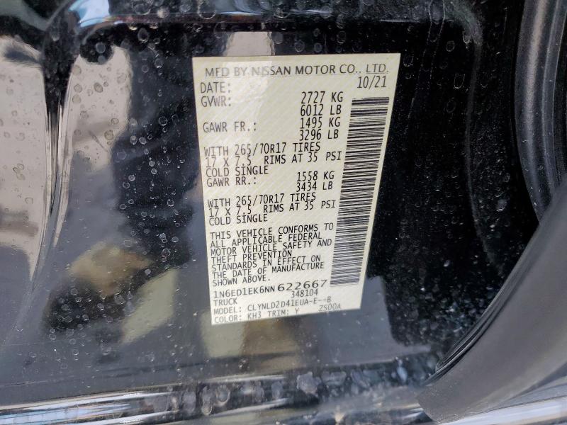 2022 NISSAN FRONTIER S - 1N6ED1EK6NN622667
