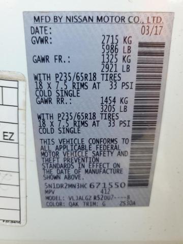2017 NISSAN PATHFINDER - 5N1DR2MN3HC671550