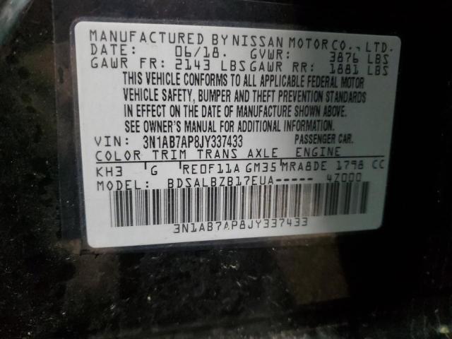 3N1AB7AP8JY337433 2018 NISSAN SENTRA