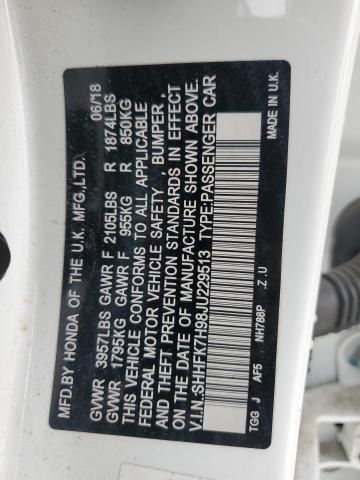 2018 HONDA CIVIC SPOR - SHHFK7H98JU229513