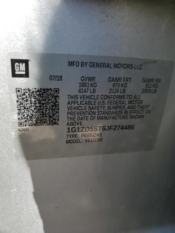 2018 CHEVROLET MALIBU LT - 1G1ZD5ST6JF274486