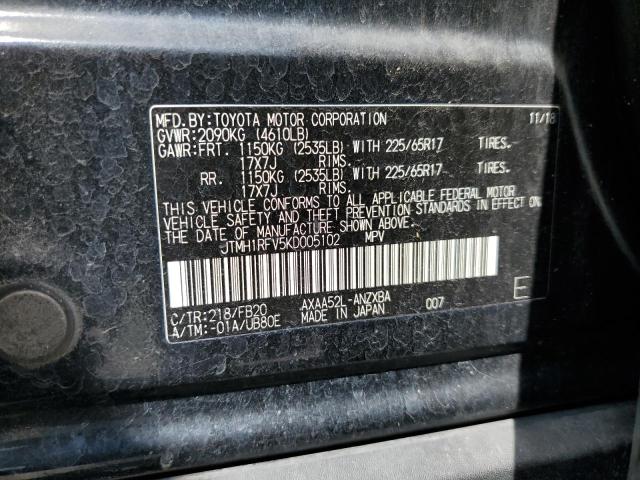 2019 TOYOTA RAV4 LE - JTMH1RFV5KD005102