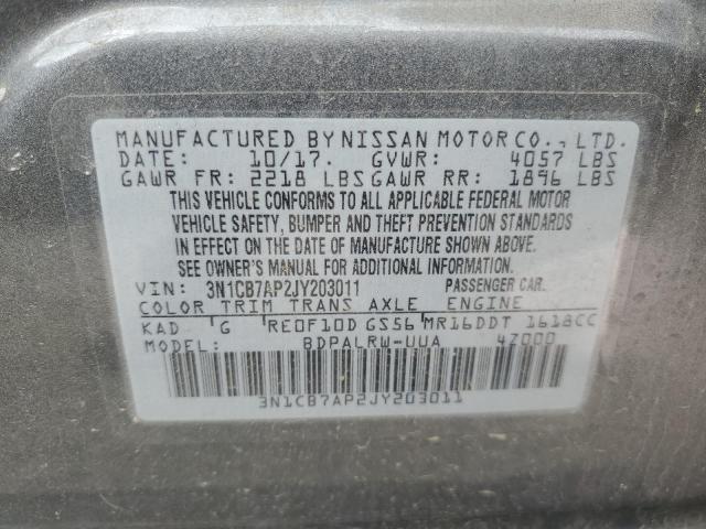 2018 NISSAN SENTRA SR - 3N1CB7AP2JY203011