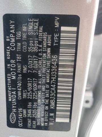 2017 HYUNDAI TUCSON LIM KM8J3CA47HU336436