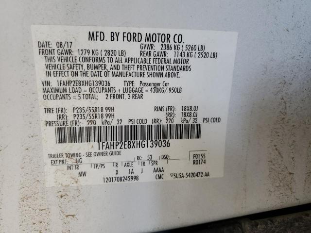 2017 FORD TAURUS SEL - 1FAHP2E8XHG139036