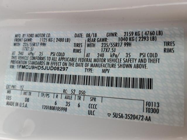 2018 FORD ESCAPE SEL #3309176620