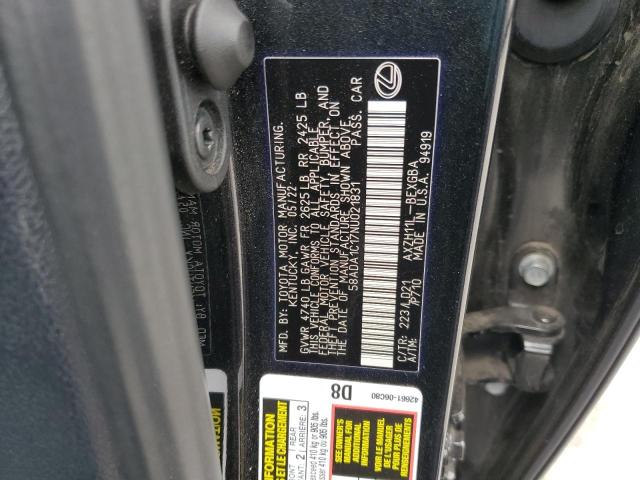 2022 LEXUS ES 300H BA 58ADA1C17NU021831