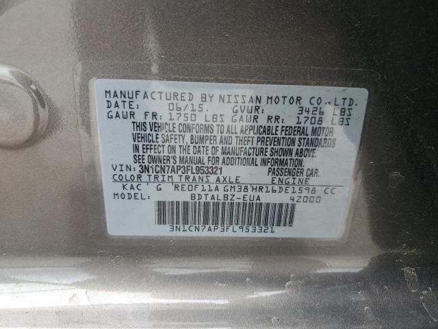 2015 NISSAN VERSA S - 3N1CN7AP3FL953321