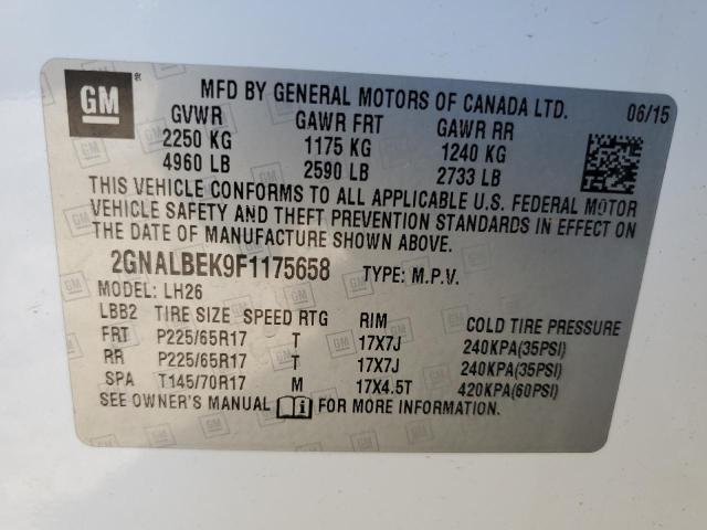 2015 CHEVROLET EQUINOX LT - 2GNALBEK9F1175658