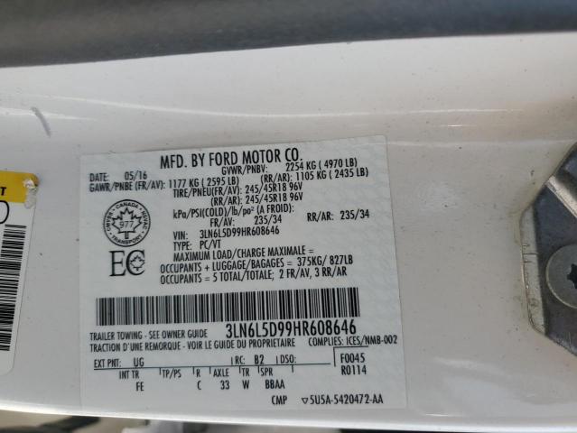 2017 LINCOLN MKZ SELECT 3LN6L5D99HR608646