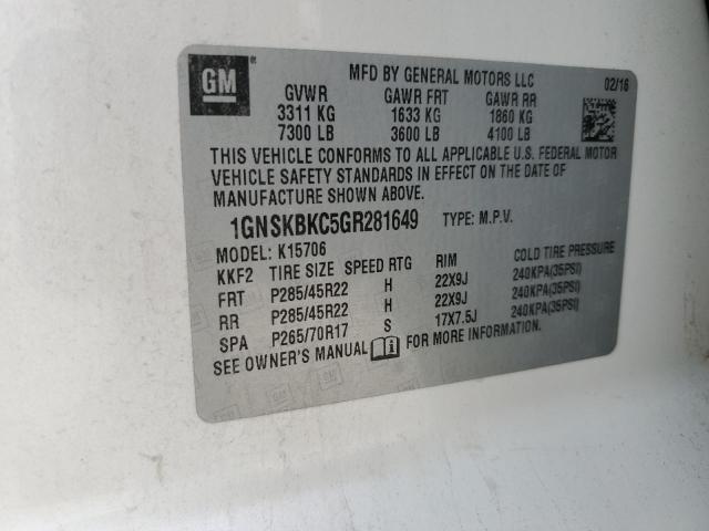 2016 CHEVROLET TAHOE K150 - 1GNSKBKC5GR281649