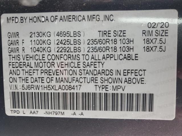 2020 HONDA CR-V EX - 5J6RW1H5XLA008417
