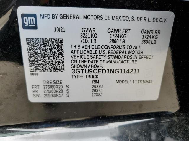 2022 GMC SIERRA LIM - 3GTU9CED1NG114211