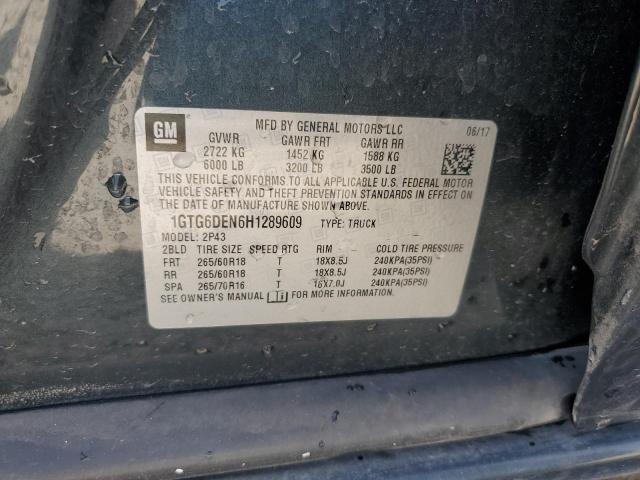 2017 GMC CANYON SLT 1GTG6DEN6H1289609