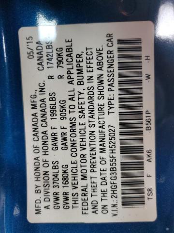 2015 HONDA CIVIC LX - 2HGFG3B55FH525027
