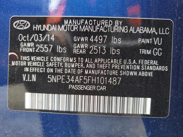 2015 HYUNDAI SONATA SPO - 5NPE34AF5FH101487