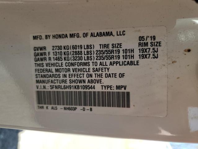 2019 HONDA ODYSSEY EL - 5FNRL6H91KB109544