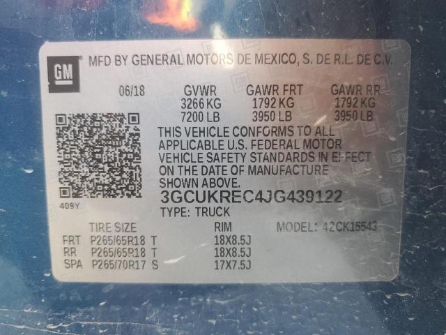 2018 CHEVROLET SILVERADO - 3GCUKREC4JG439122