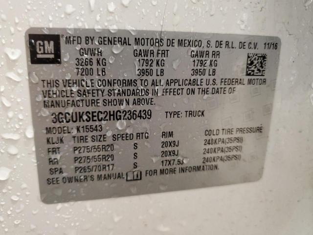 2017 CHEVROLET SILVERADO 3GCUKSEC2HG236439