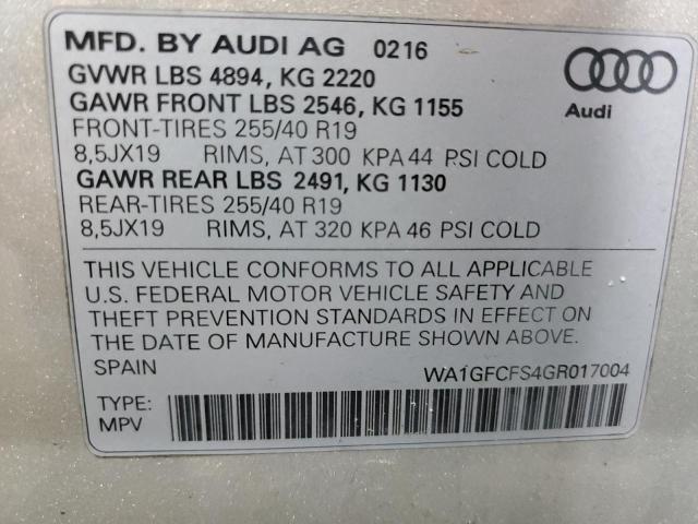 2016 AUDI Q3 PRESTIG - WA1GFCFS4GR017004