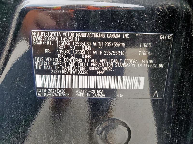 2015 TOYOTA RAV4 LIMIT - 2T3YFREV1FW183326