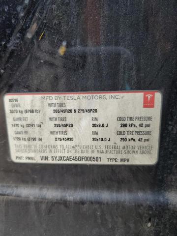 2016 TESLA MODEL X - 5YJXCAE45GF000501