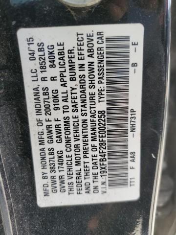 2015 HONDA CIVIC HYBR 19XFB4F28FE002258