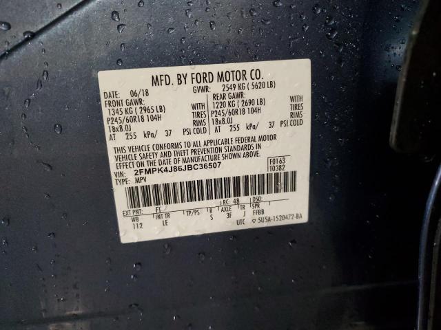 2018 FORD EDGE SEL - 2FMPK4J86JBC36507