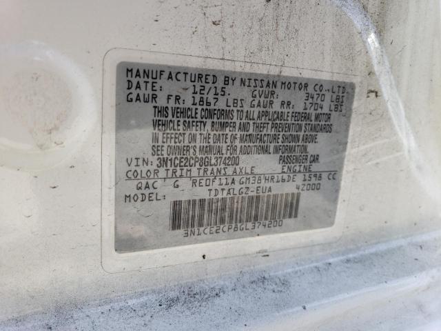 2016 NISSAN VERSA NOTE 3N1CE2CP8GL374200