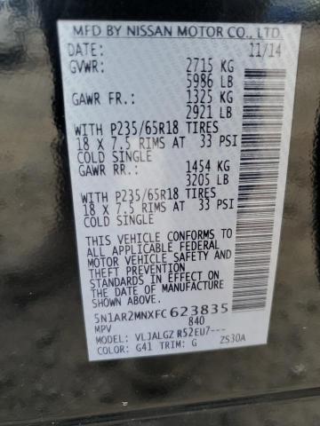 2015 NISSAN PATHFINDER - 5N1AR2MNXFC623835