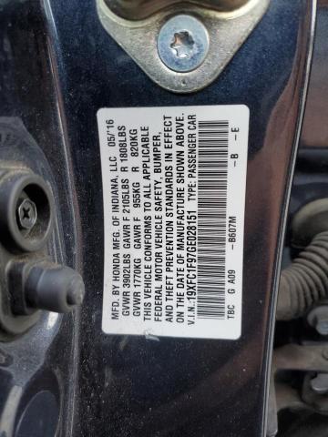 2016 HONDA CIVIC TOUR - 19XFC1F97GE028151