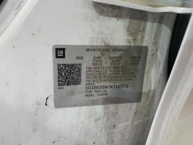 2019 CHEVROLET CRUZE LT - 1G1BE5SM7K7147376