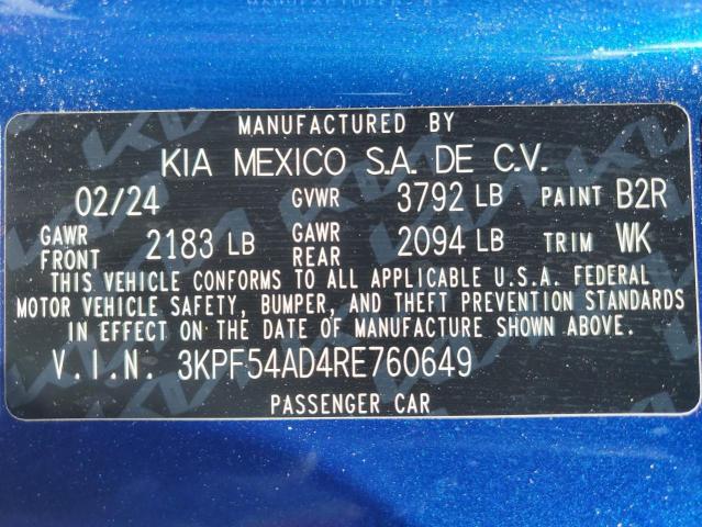 2024 KIA FORTE GT L - 3KPF54AD4RE760649
