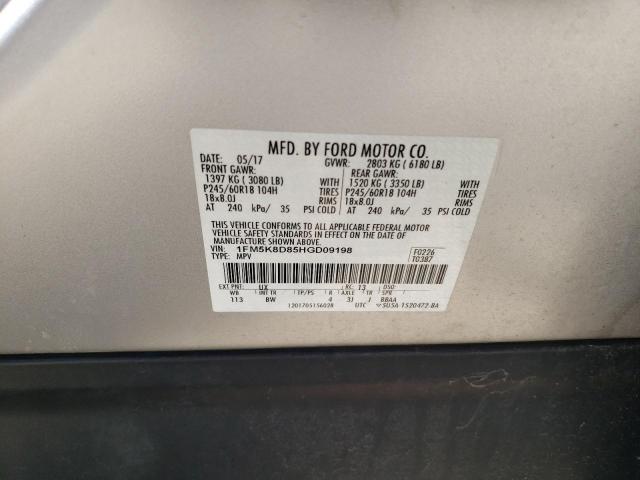 2017 FORD EXPLORER X - 1FM5K8D85HGD09198
