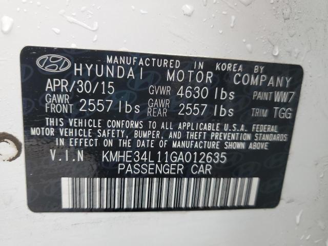 2016 HYUNDAI SONATA HYB - KMHE34L11GA012635