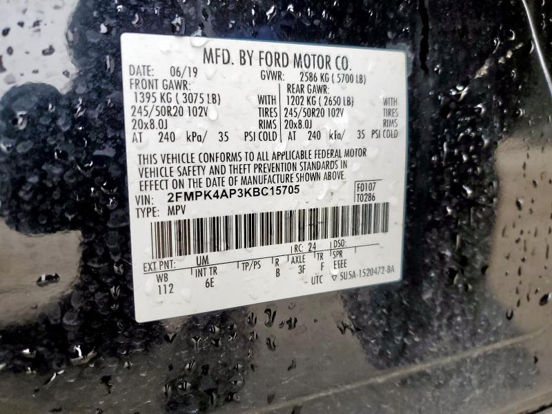 2019 FORD EDGE ST - 2FMPK4AP3KBC15705