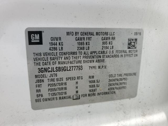 2016 CHEVROLET TRAX 1LT - 3GNCJLSB9GL277793
