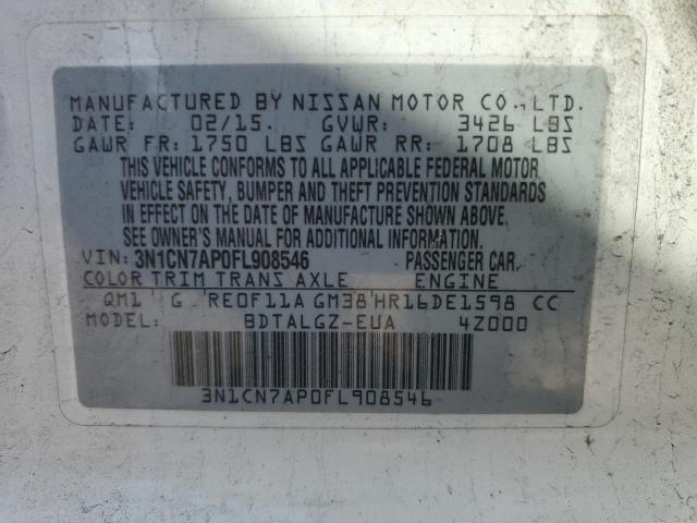 2015 NISSAN VERSA S - 3N1CN7AP0FL908546