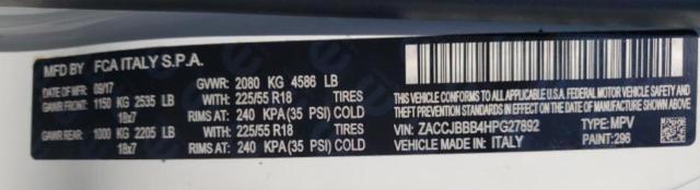 2017 JEEP RENEGADE L - ZACCJBBB4HPG27892