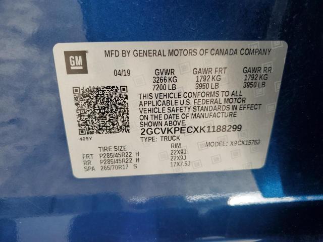 2019 CHEVROLET SILVERADO - 2GCVKPECXK1188299