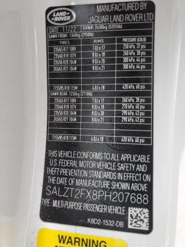 2023 LAND ROVER RANGE ROVE - SALZT2FX8PH207688