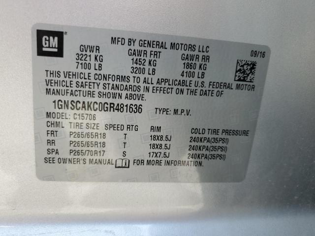 2016 CHEVROLET TAHOE C150 - 1GNSCAKC0GR481636