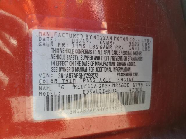 2017 NISSAN SENTRA S - 3N1AB7AP5HY299573