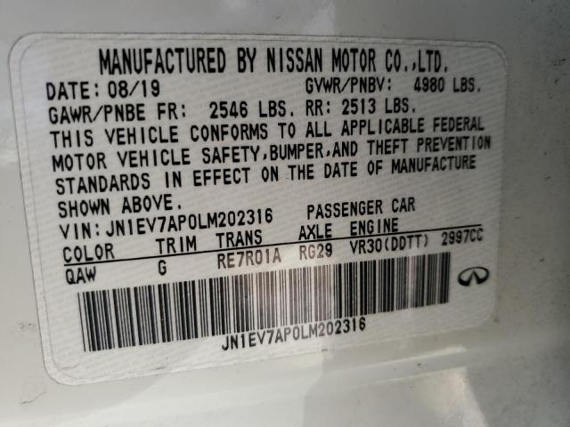 2020 INFINITI Q50 PURE - JN1EV7AP0LM202316