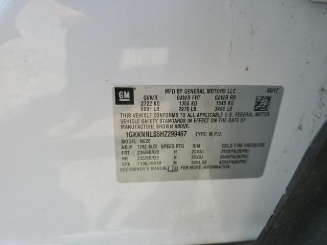 2017 GMC ACADIA SLT 1GKKNNLS5HZ299467