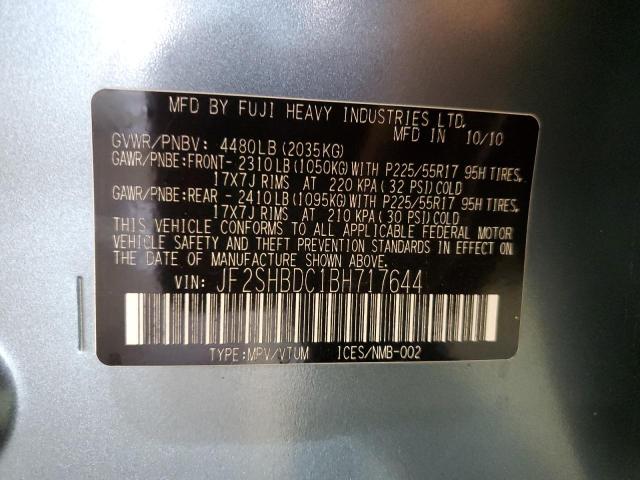 2011 SUBARU FORESTER 2 - JF2SHBDC1BH717644